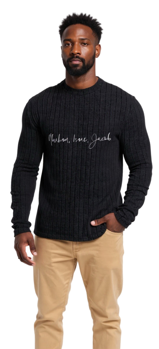 Abraham Isaac Jacob Black Sweater